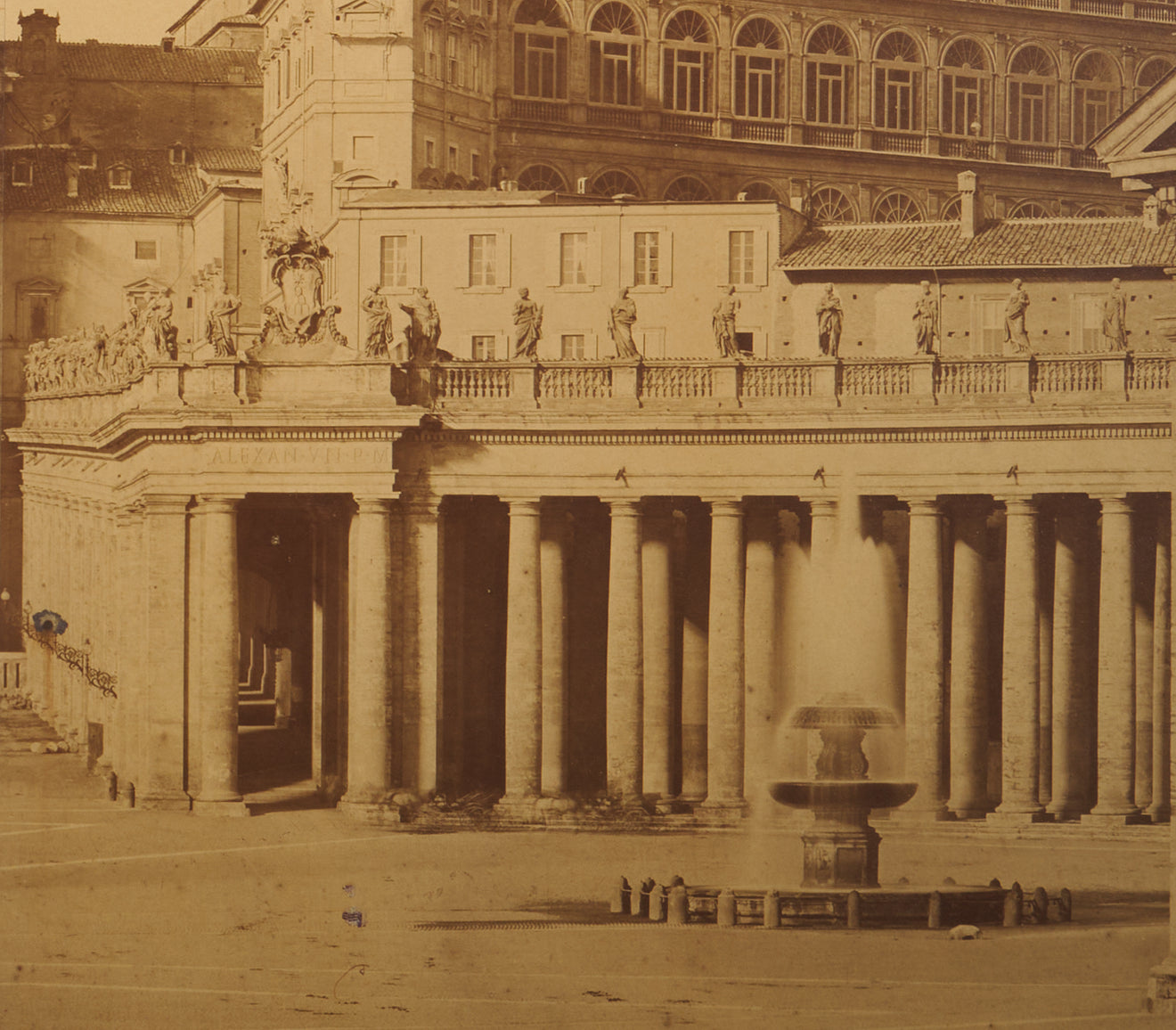 ANTIQUE MAMMOTH SEPIA PHOTOGRAPH OF THE VATICAN